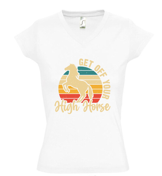 Női V nyakú póló