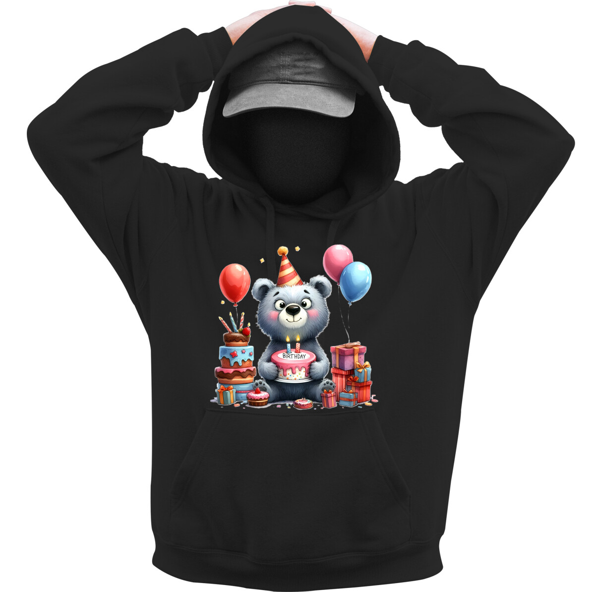 Kapucnis belebújós pulóver