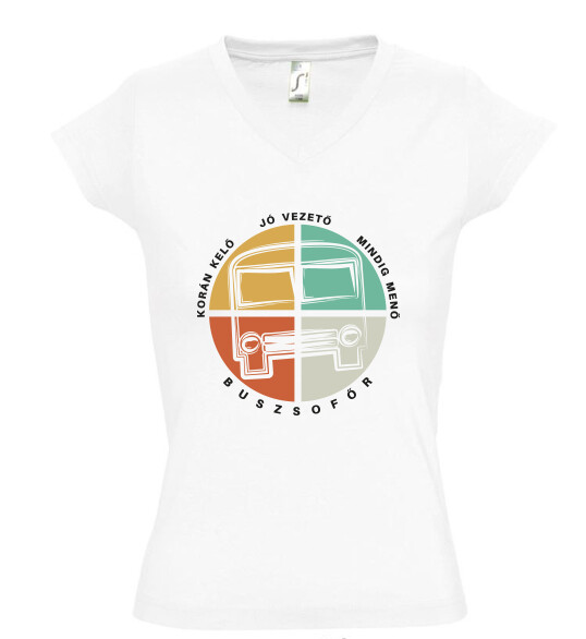 Női V nyakú póló