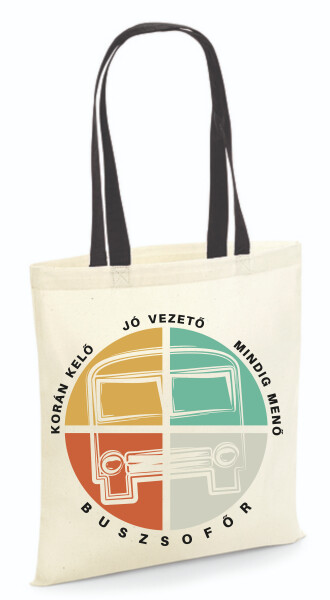 Vászontáska - színes fülű 