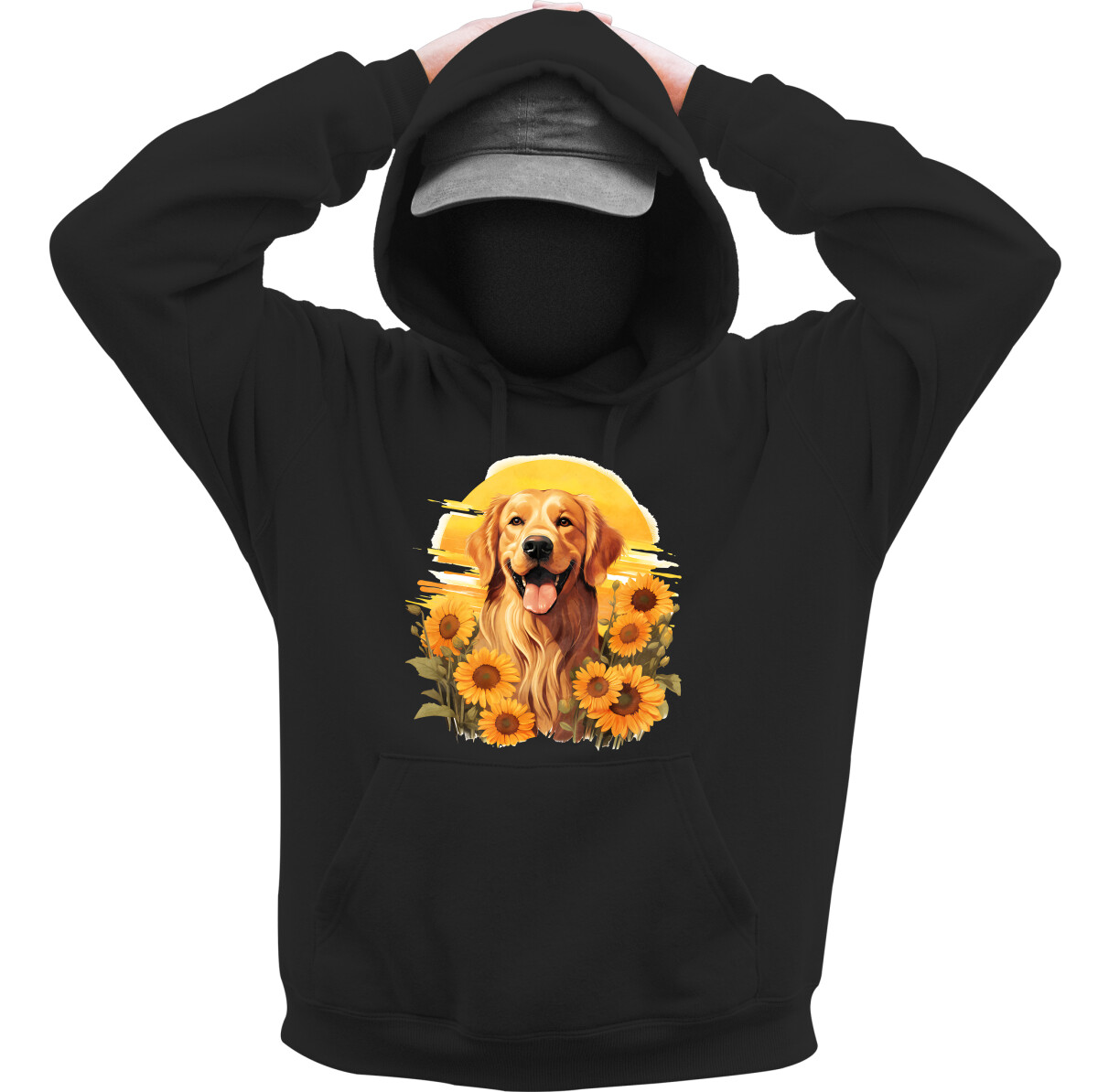 Kapucnis belebújós pulóver