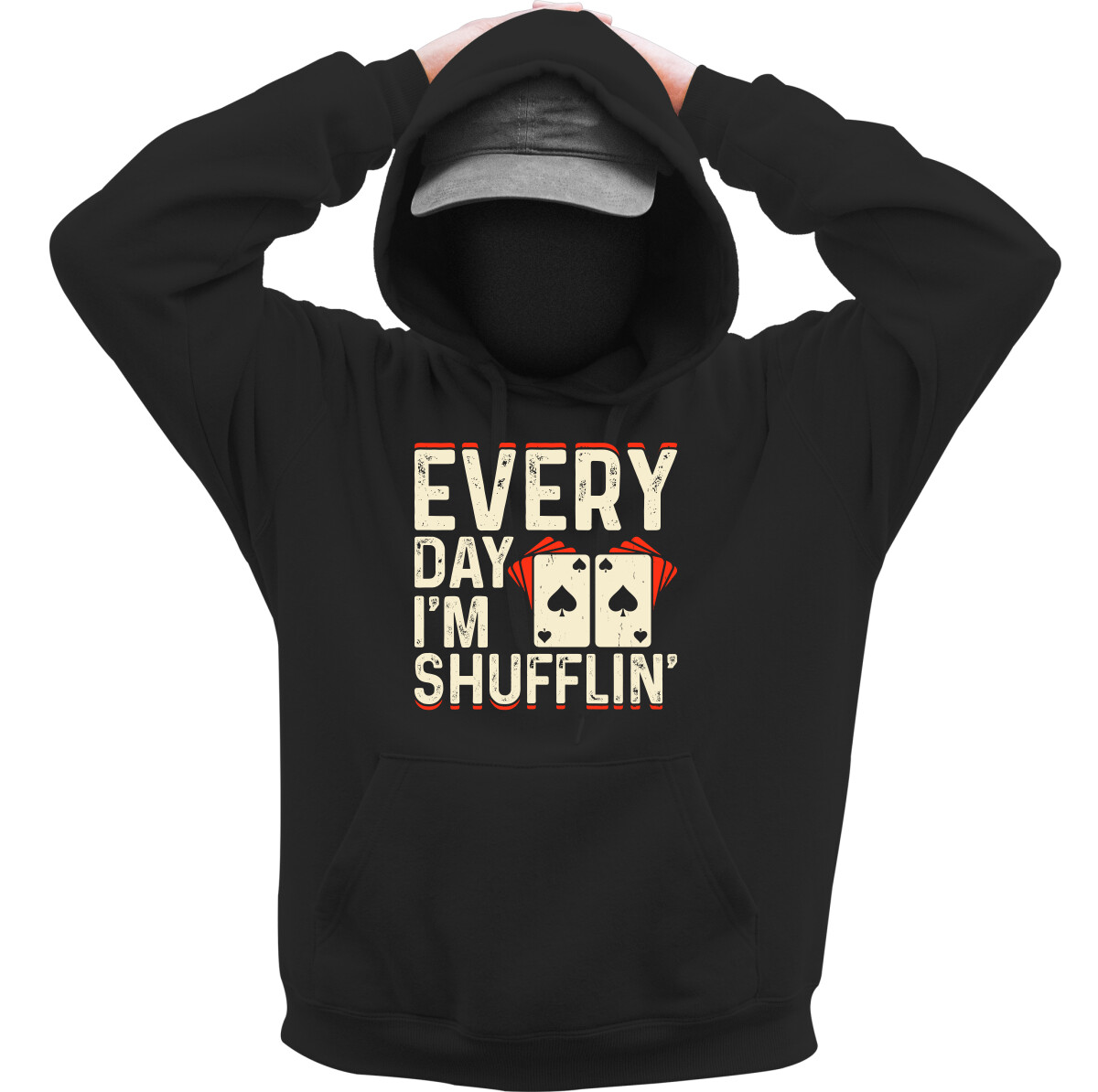 Kapucnis belebújós pulóver