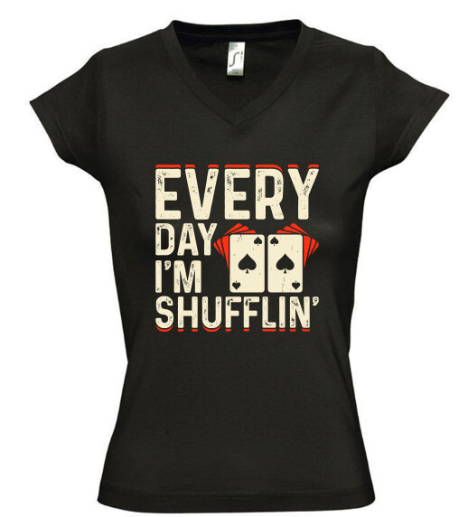 Női V nyakú póló