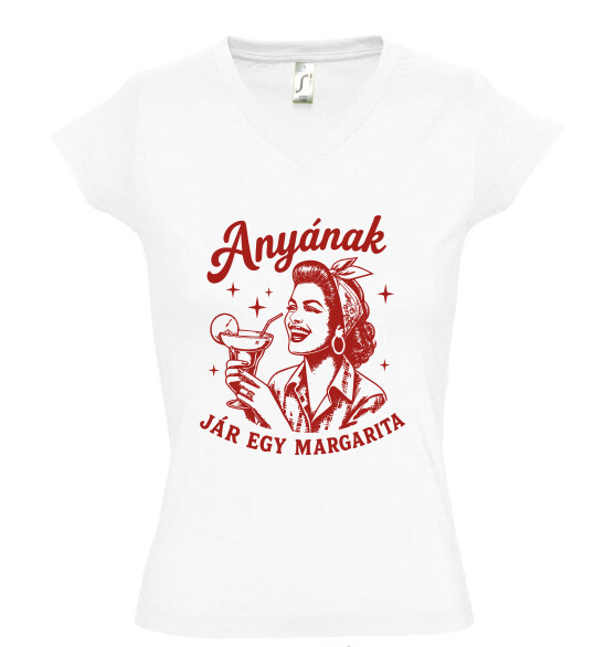 Női V nyakú póló