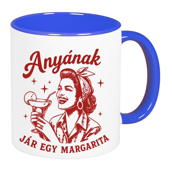 Színes fülű és belsejű bögre