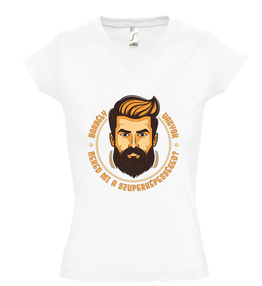 Női V nyakú póló