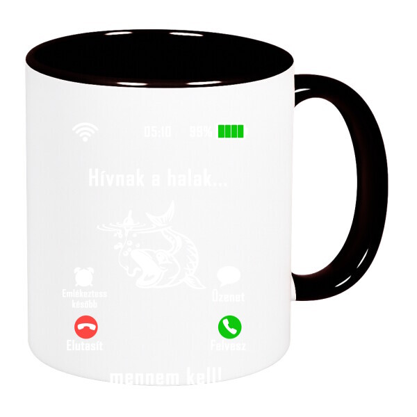 Színes fülű és belsejű bögre