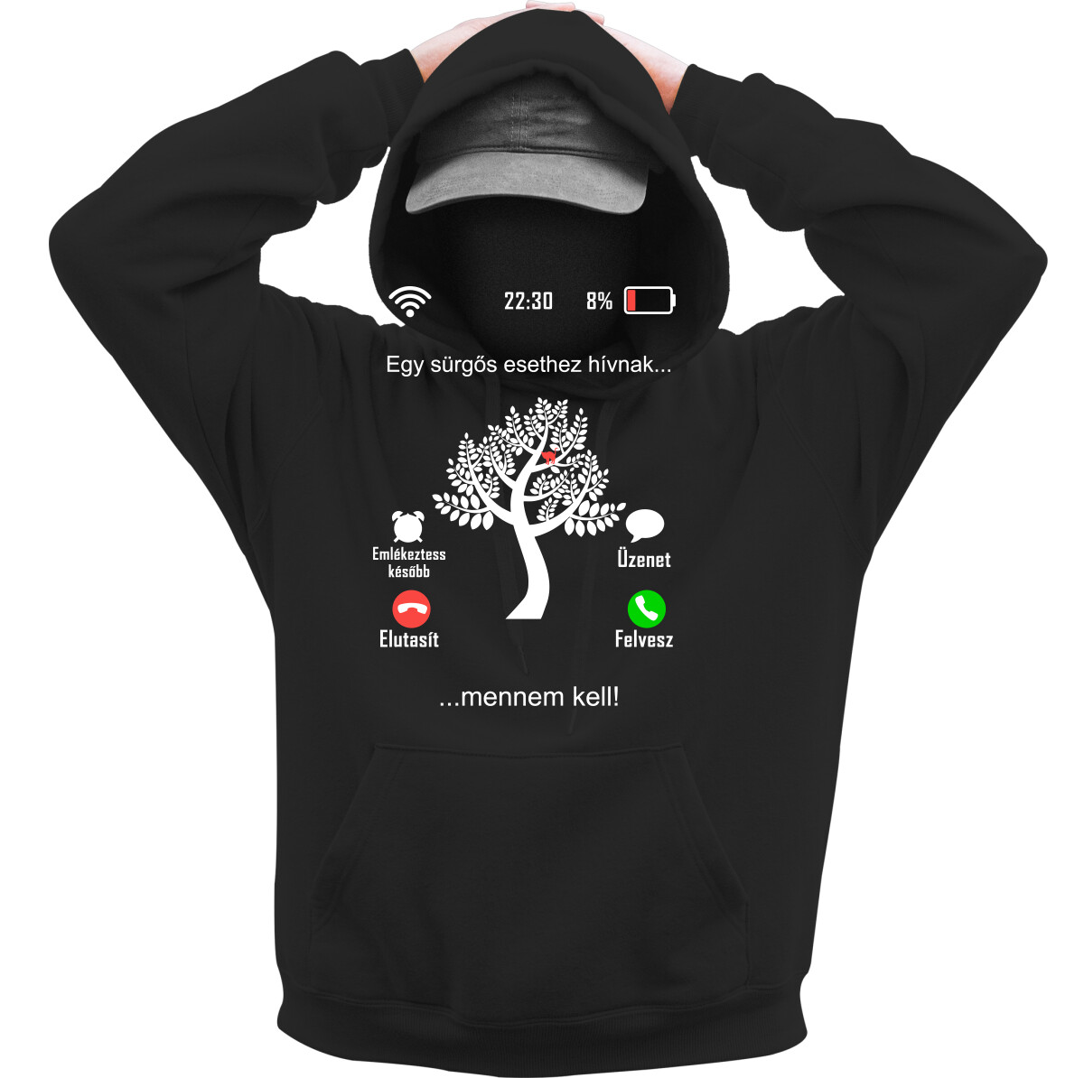 Kapucnis belebújós pulóver