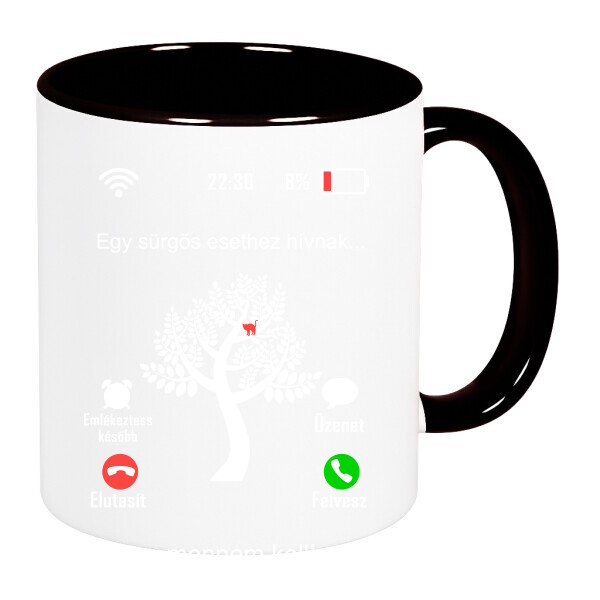 Színes fülű és belsejű bögre