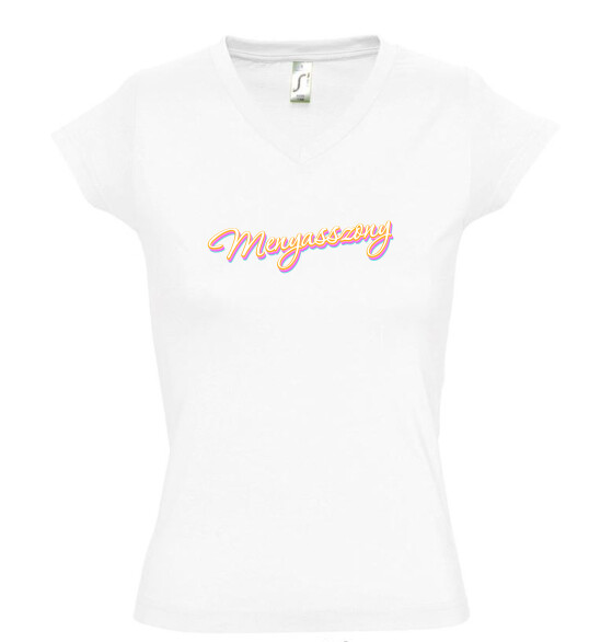 Női V nyakú póló