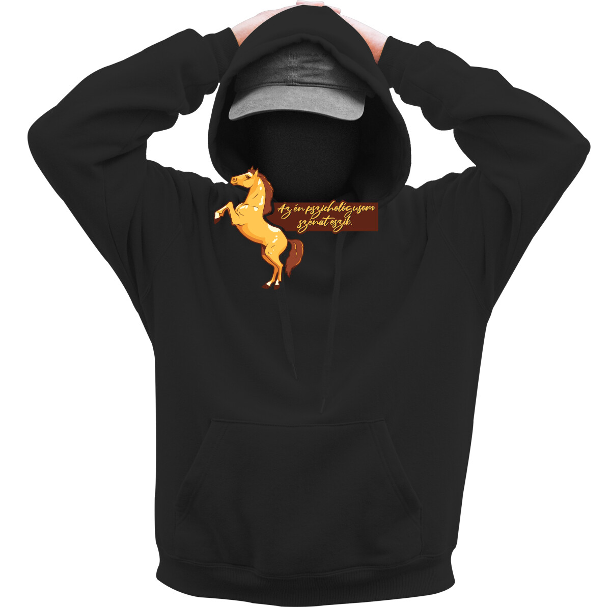 Kapucnis belebújós pulóver