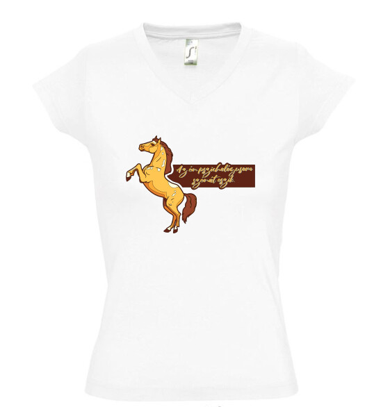 Női V nyakú póló