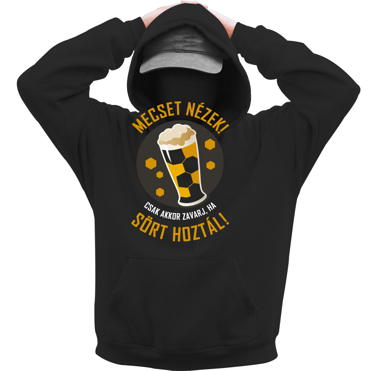 Kapucnis belebújós pulóver