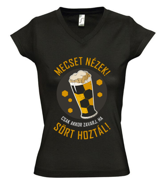 Női V nyakú póló