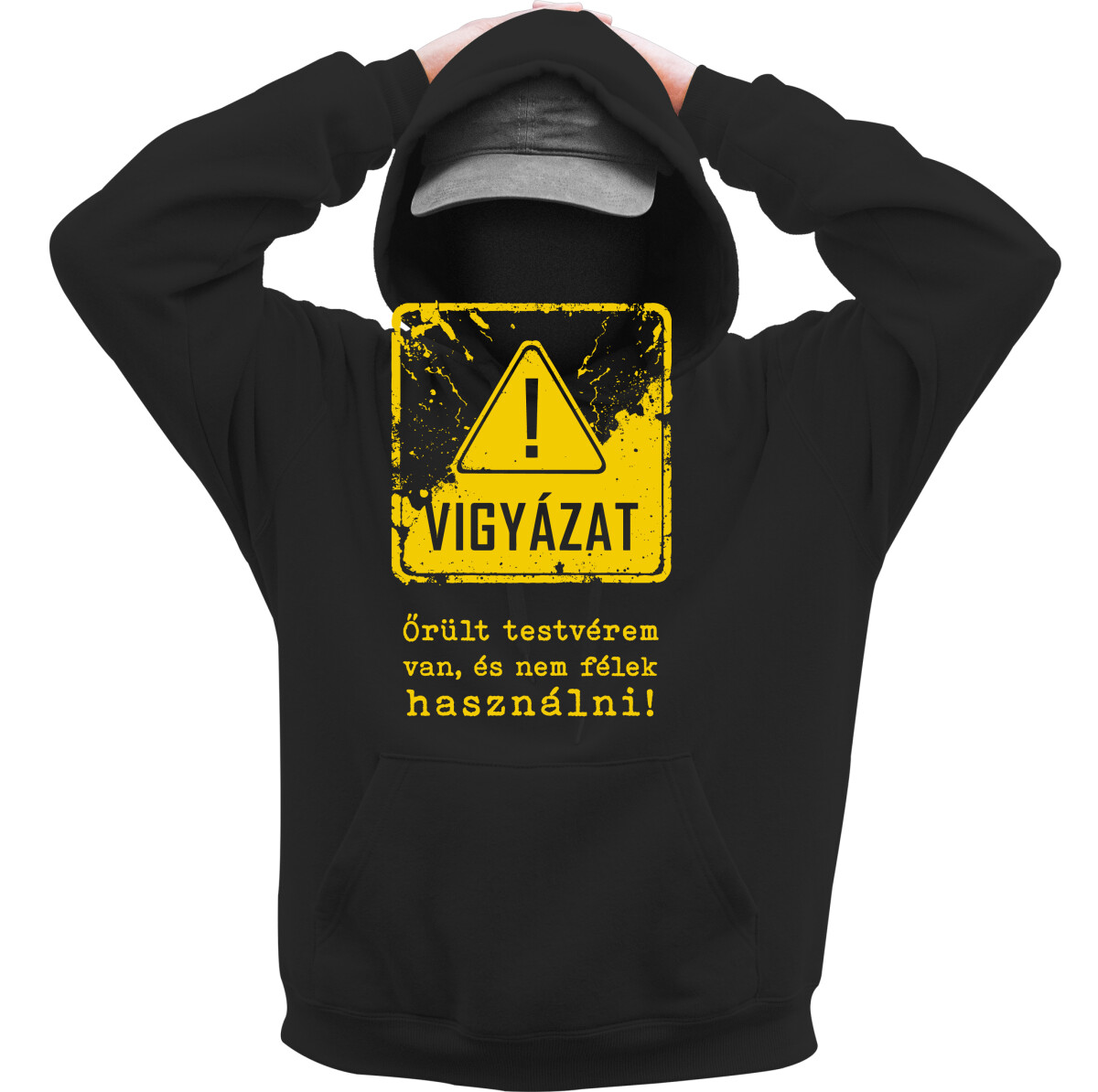 Kapucnis belebújós pulóver