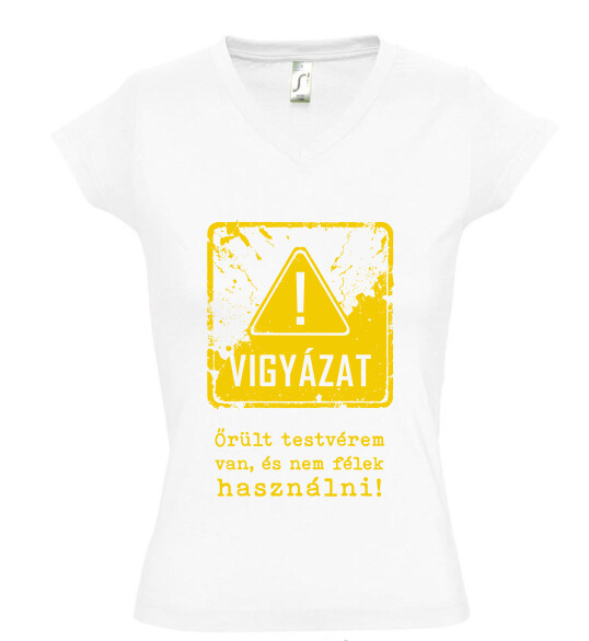 Női V nyakú póló