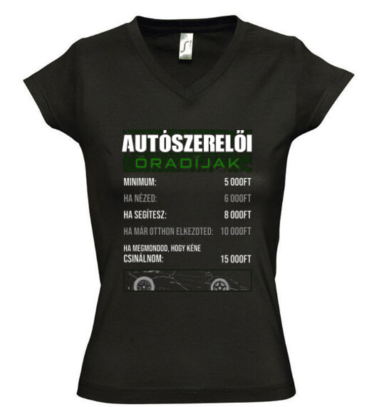 Női V nyakú póló