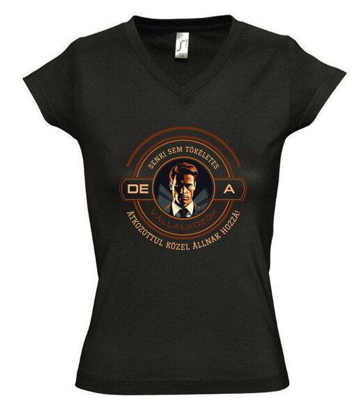Női V nyakú póló