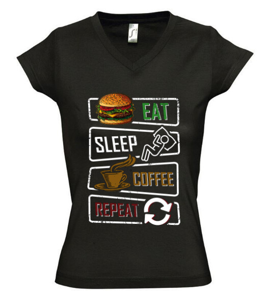 Női V nyakú póló