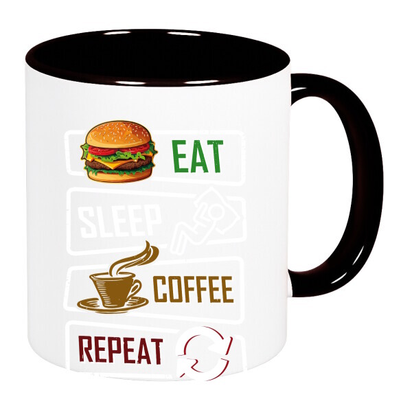 Színes fülű és belsejű bögre