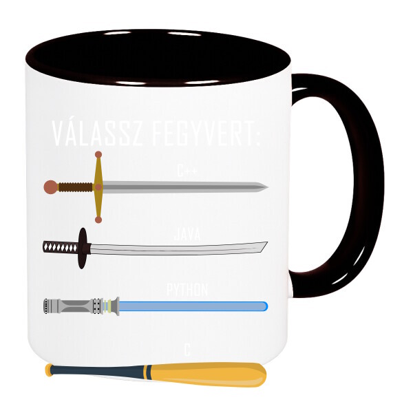 Színes fülű és belsejű bögre