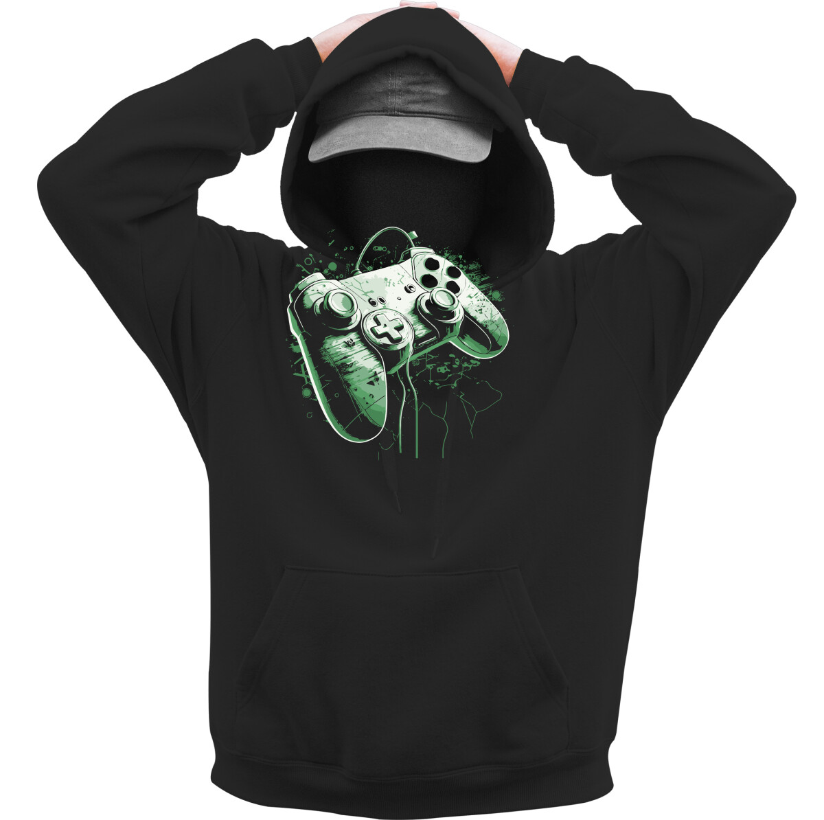 Kapucnis belebújós pulóver