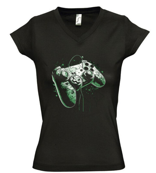 Női V nyakú póló