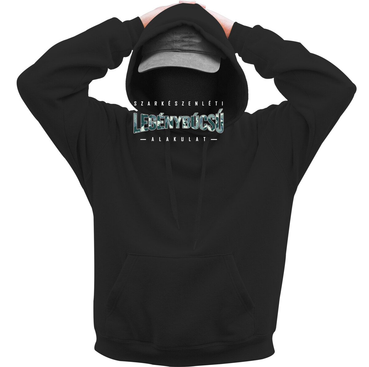 Kapucnis belebújós pulóver