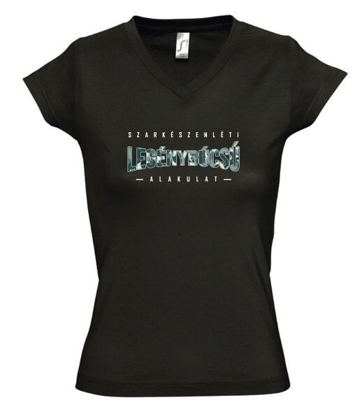 Női V nyakú póló