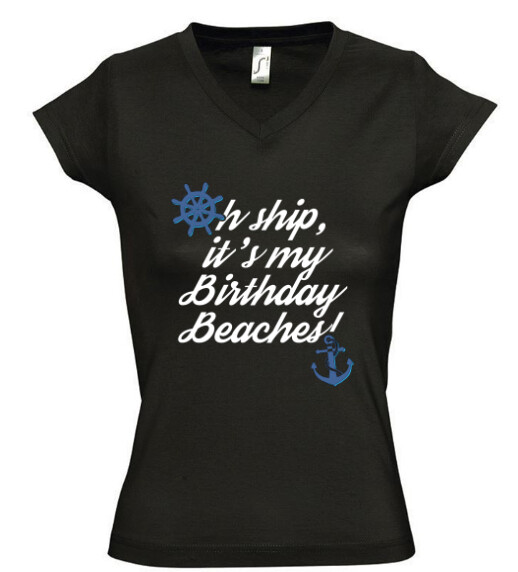 Női V nyakú póló