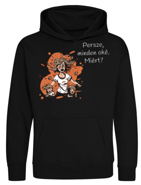 Kapucnis belebújós gyerek pulóver