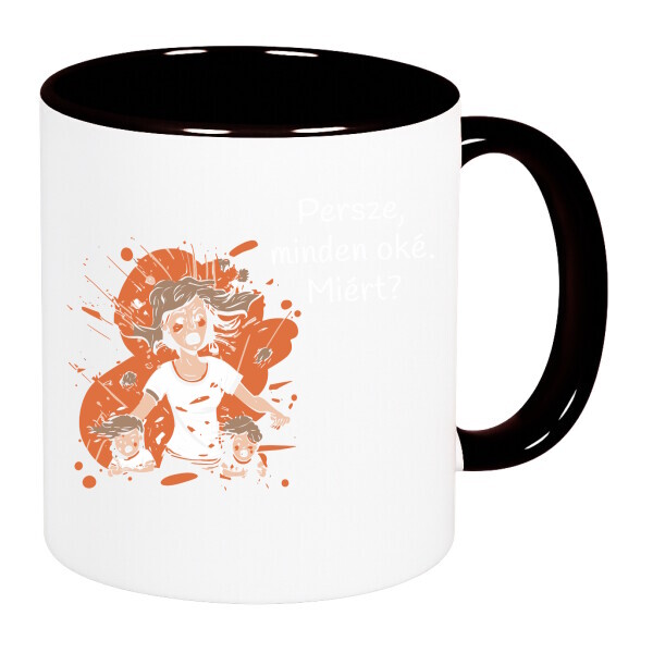 Színes fülű és belsejű bögre