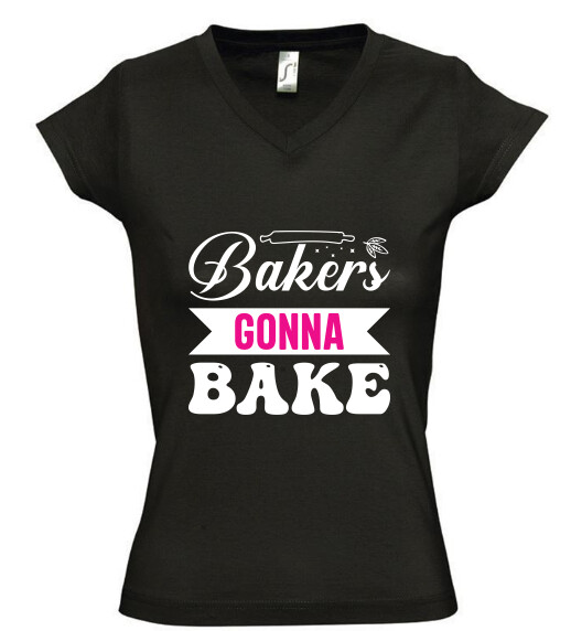 Női V nyakú póló