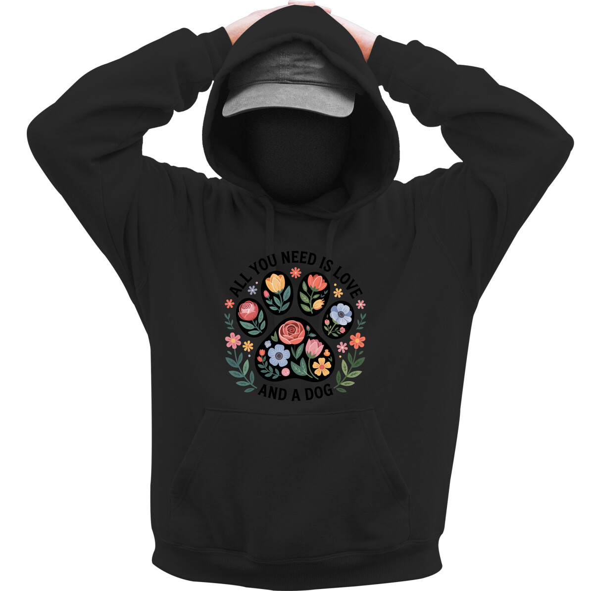 Kapucnis belebújós pulóver