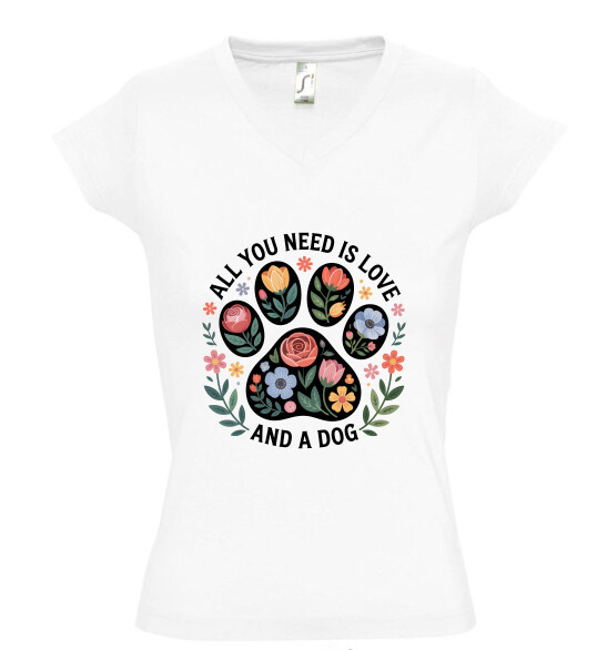 Női V nyakú póló