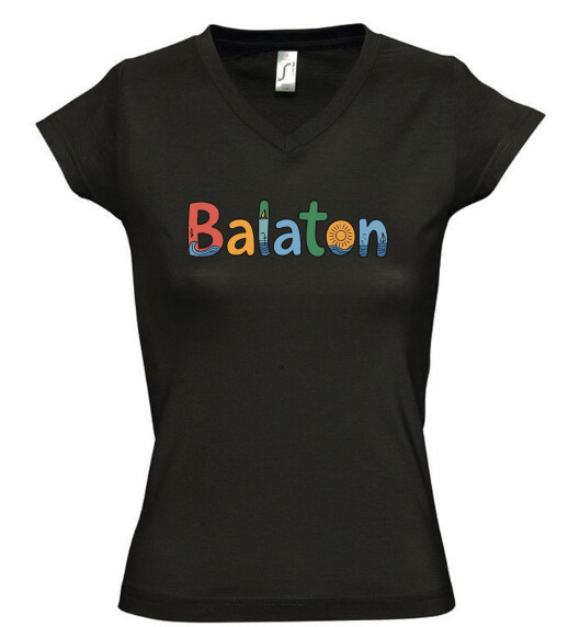 Női V nyakú póló