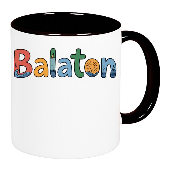 Színes fülű és belsejű bögre