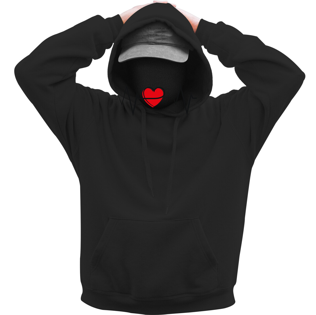 Kapucnis belebújós pulóver