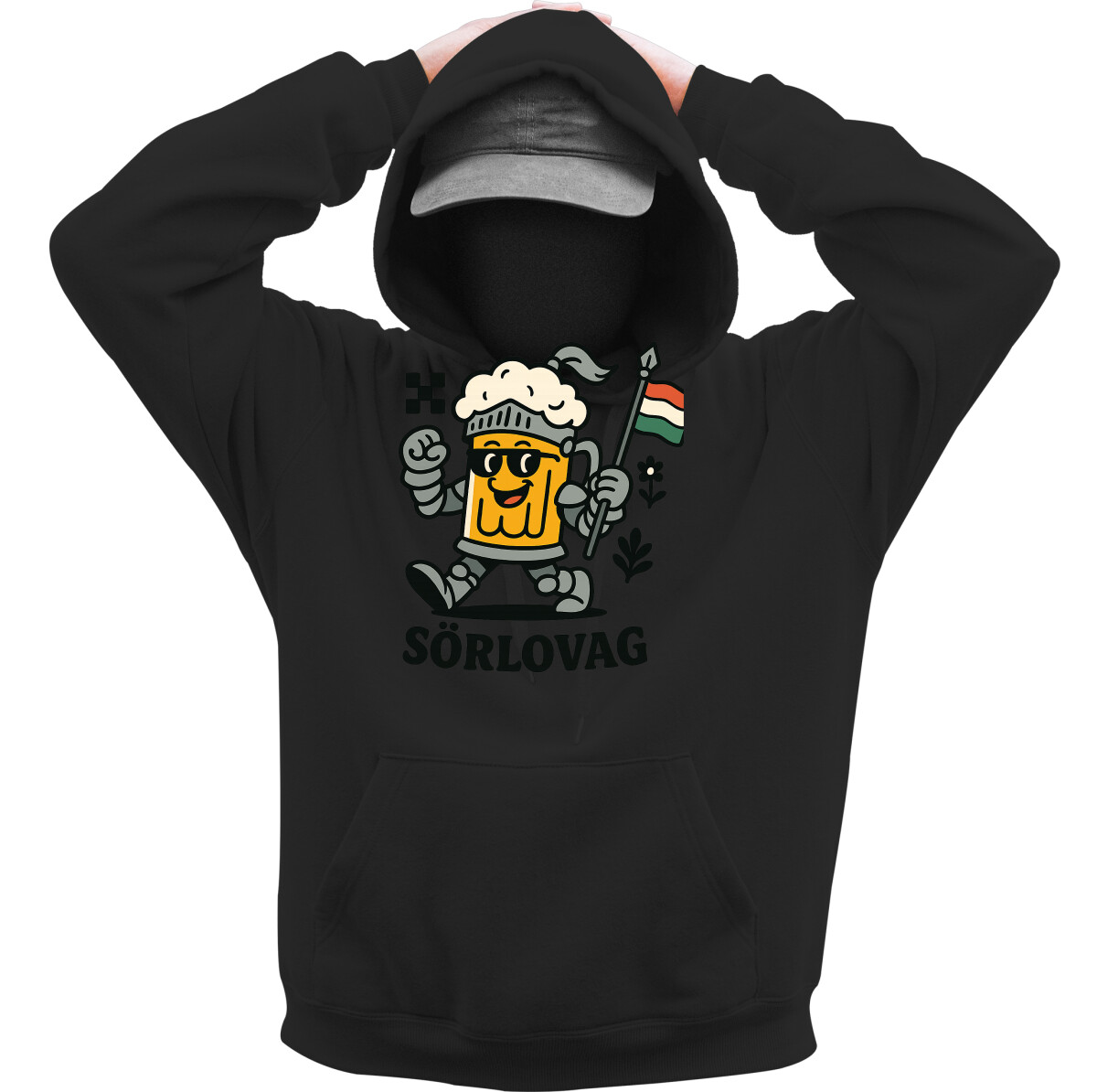 Kapucnis belebújós pulóver