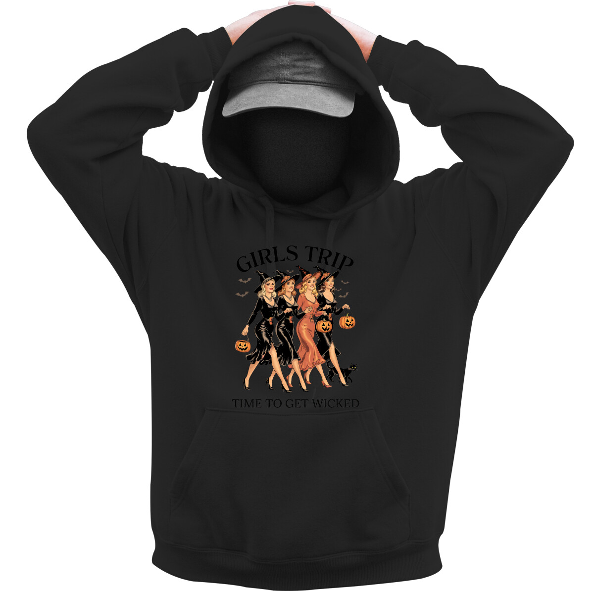 Kapucnis belebújós pulóver