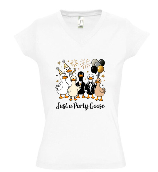 Női V nyakú póló