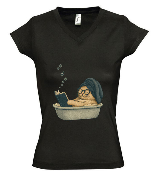 Női V nyakú póló