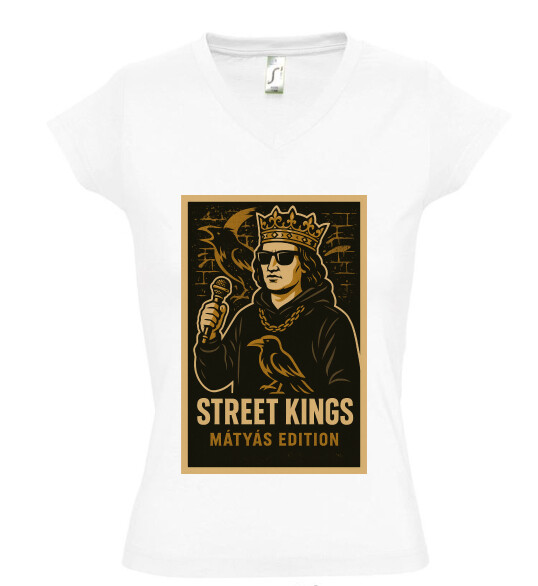 Női V nyakú póló