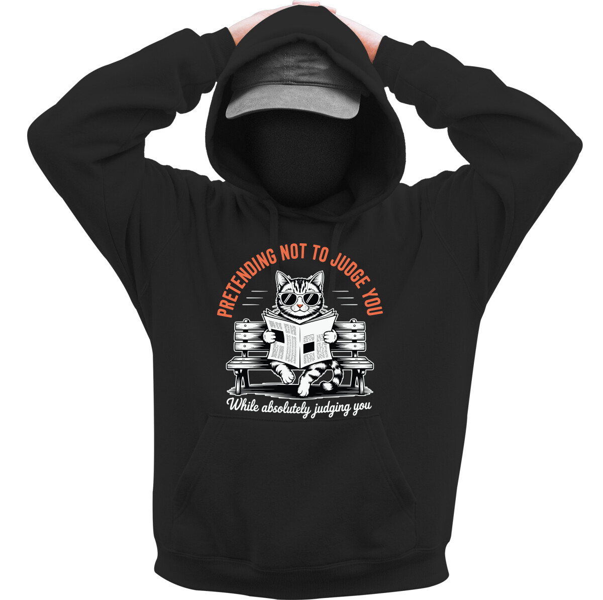 Kapucnis belebújós pulóver