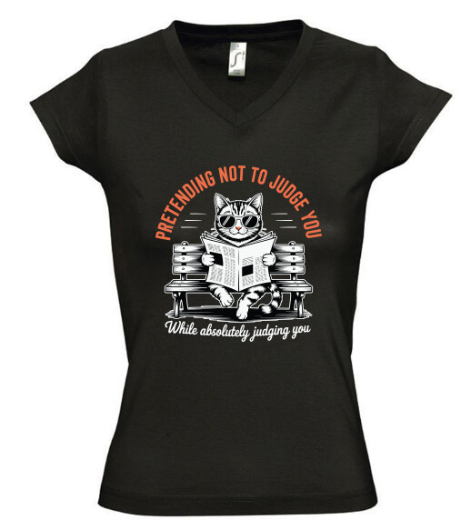 Női V nyakú póló