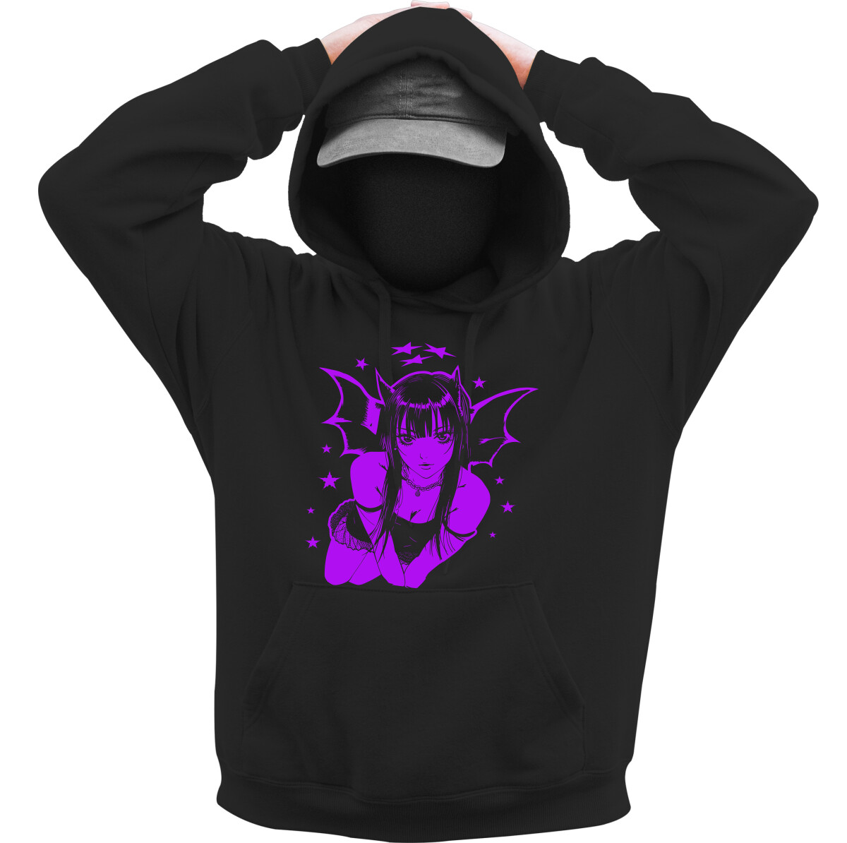 Kapucnis belebújós pulóver