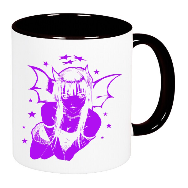 Színes fülű és belsejű bögre