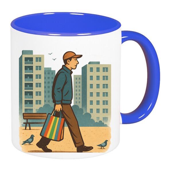 Színes fülű és belsejű bögre