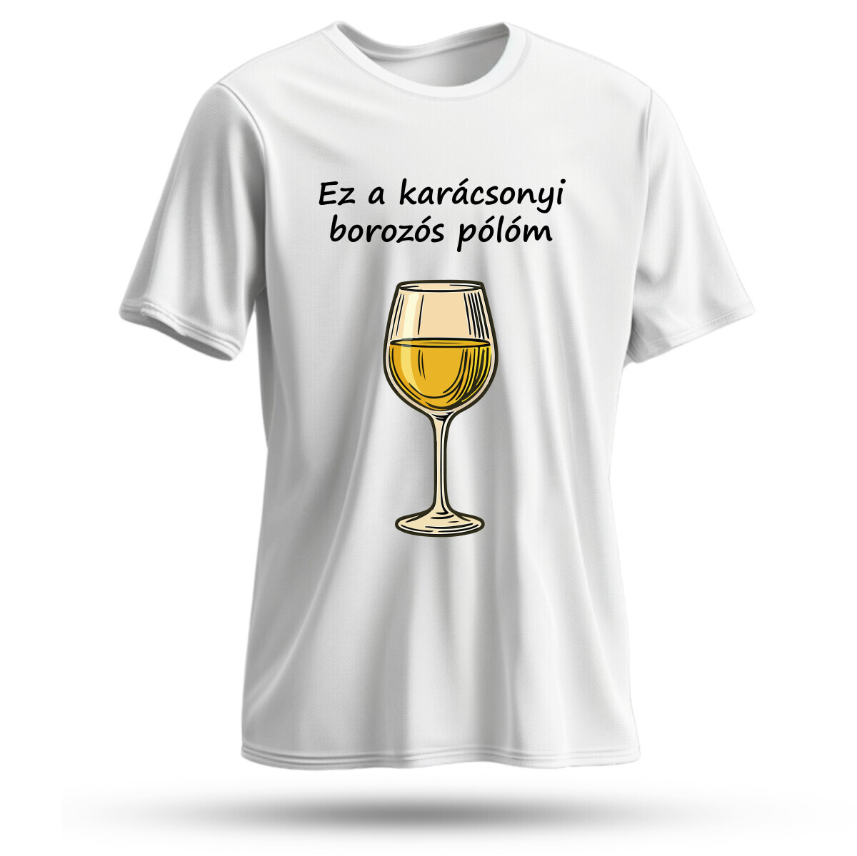 Ez a karácsonyi borozós pólóm fehér