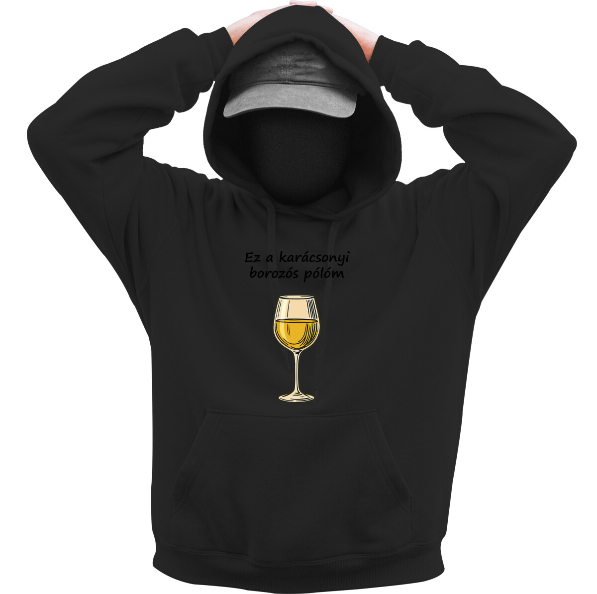 Kapucnis belebújós pulóver